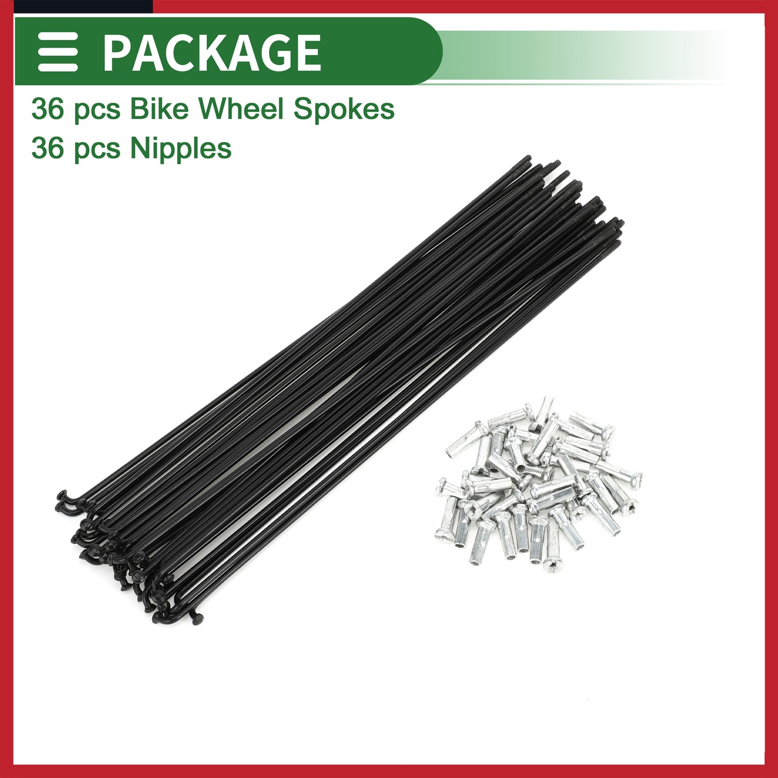 Set14G 195mm Length Bicycle Spokes Nipple Carbon Steel Black Universal