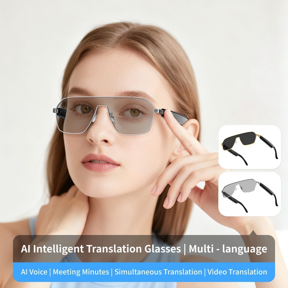 2026 AI Smart Glasses for Men&Women Bluetooth Open-Ear Speakers for Music Call