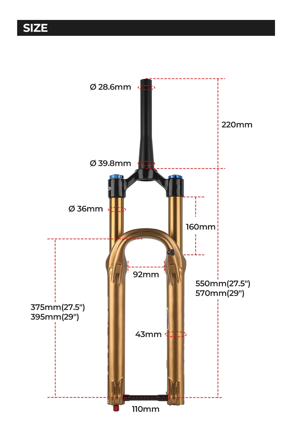 MTB Boost Air Suspension Fork 27.5/29Inch 160mm Travel Damping Adjustable Fork