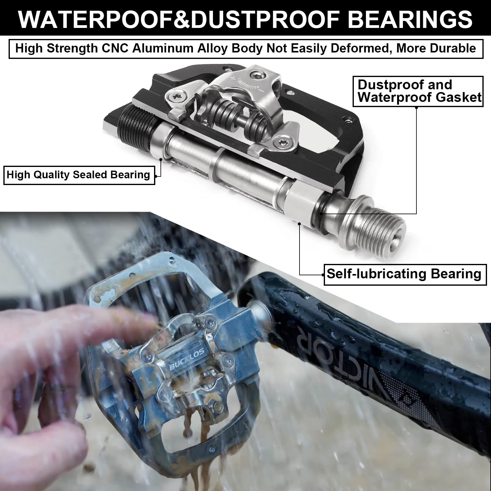 SPD Dual Sided Clipless Pedals for Mountain & Road Bikes – Shimano Compatible