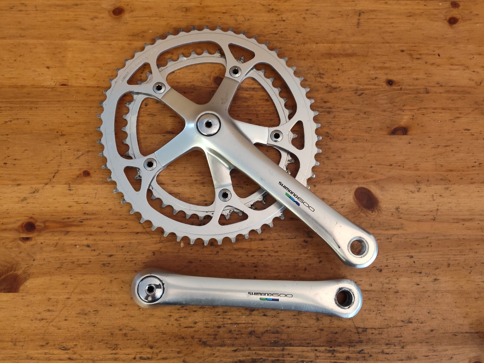 Shimano 600 6400 Crankset 172.5mm 53/42 Biopace Chainrings