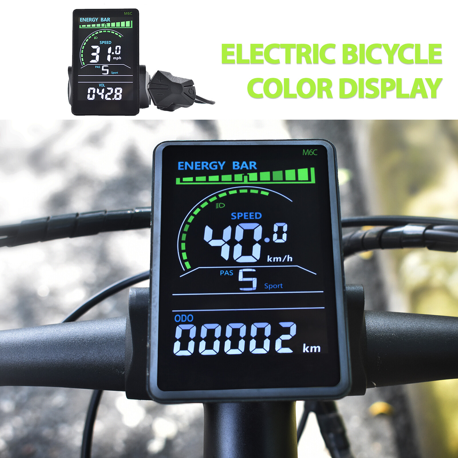 UART 2 M6C Electric Bike LCD Display Meter E Scooter Panel Screen