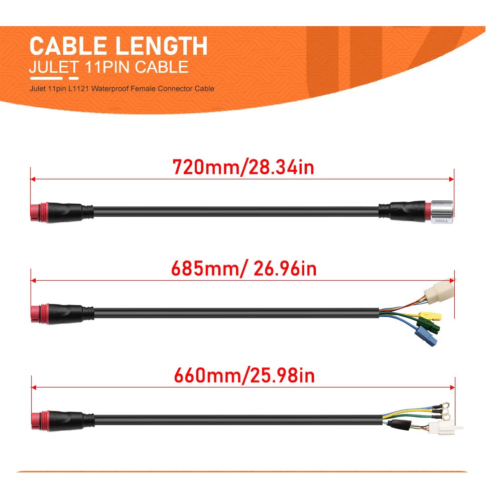 11-Pin Hub Motor Cable for Bafang G060 G062 G090 750W 1000W Julet Compatible SUK