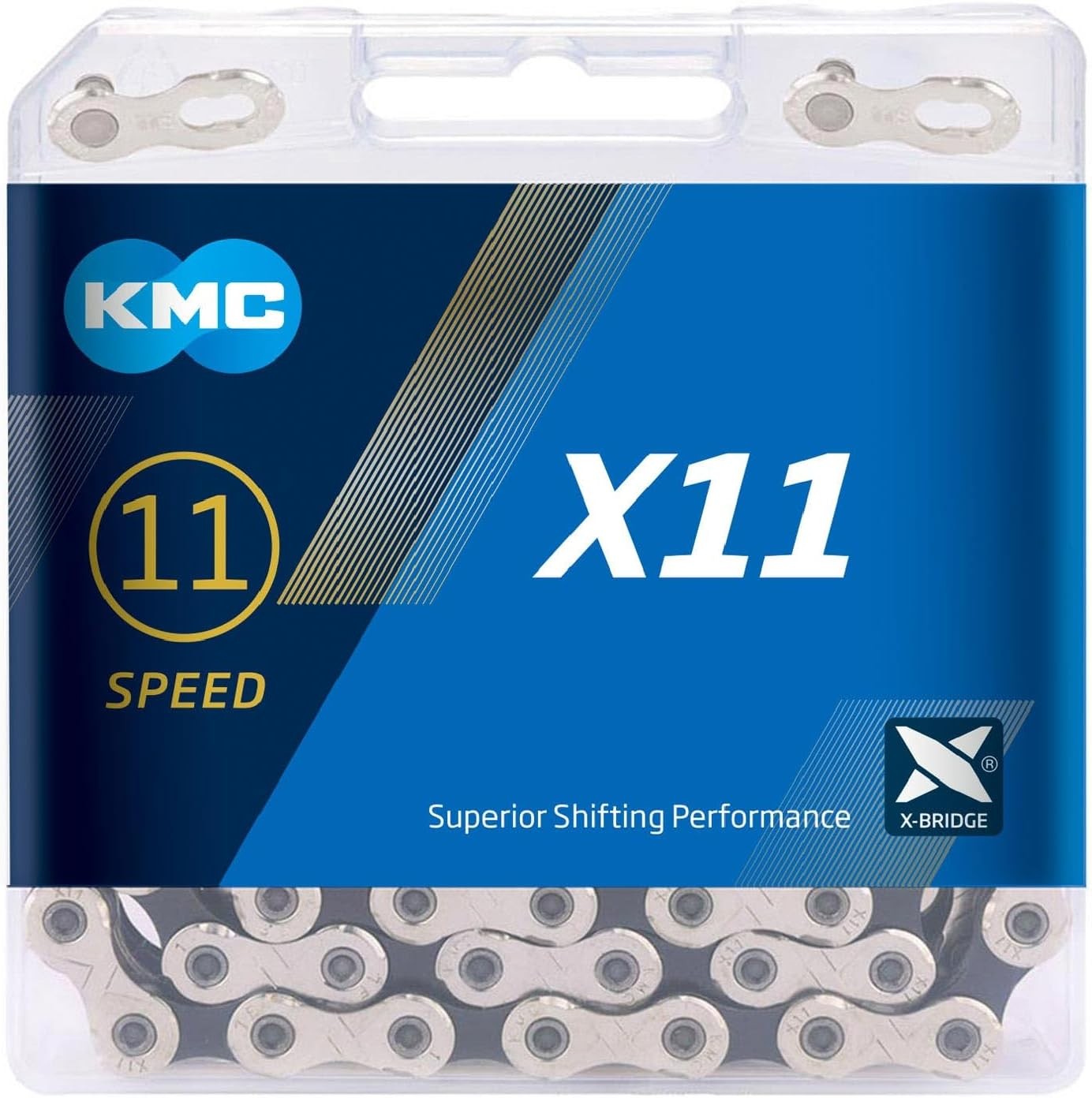 KMC X11 11-Speed Bicycle Chain 118 Links Silver/Black