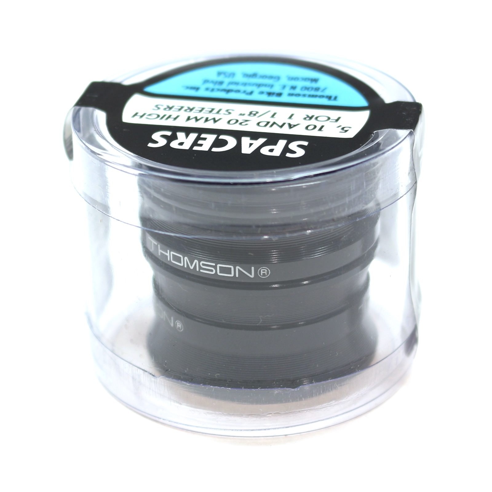 Thomson Aluminum Headset Spacer Pack, 1-1/8″ 3/Bag – Black