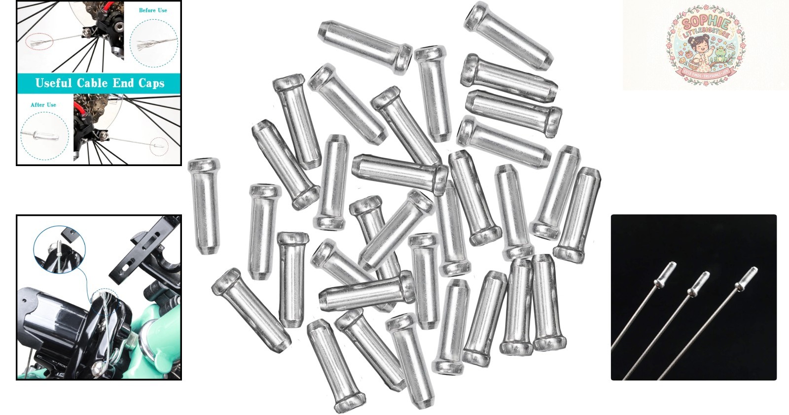 Ultimate 100PCS Bike Cable End Caps – Reliable Aluminum Crimps for Cyclists