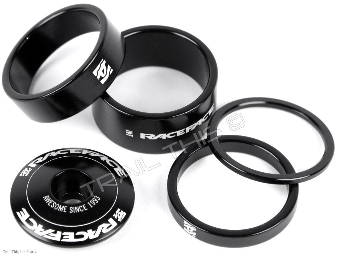 RaceFace 1-1/8″ Headset Spacers 2, 5, 10, 15mm Kit with Top Cap Alloy MTB Bike