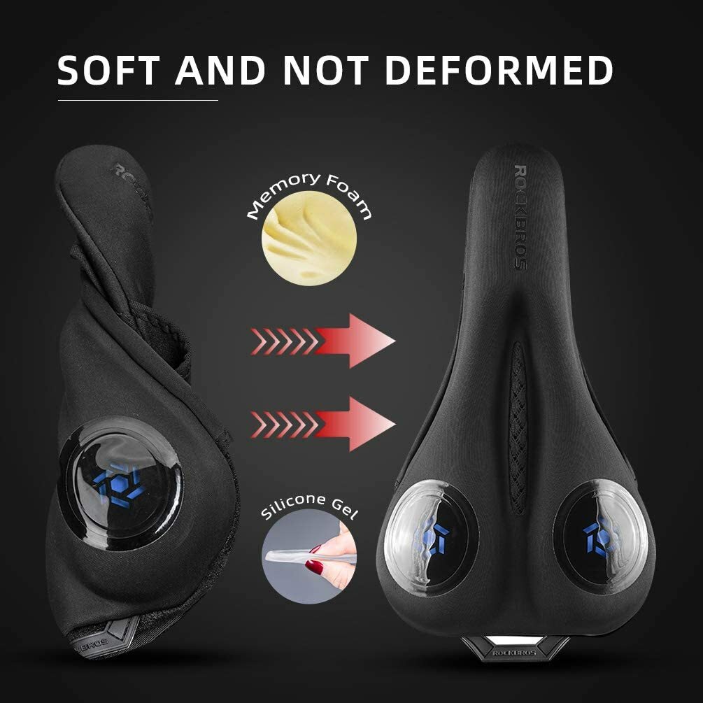 ROCKBROS Bike Seat Cushion Gel Bicycle Seat Cover Outdoor Cycling Saddle Cushion