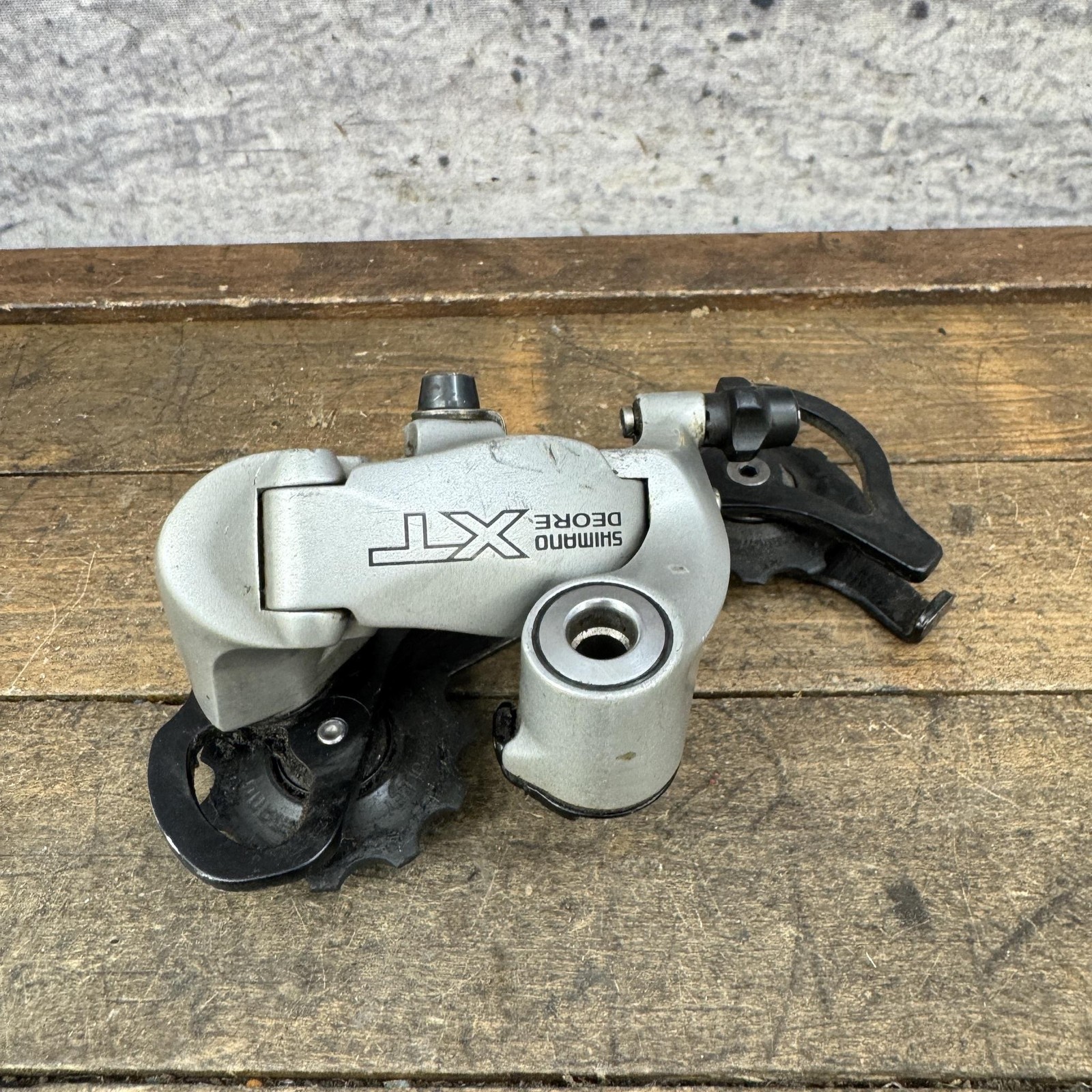 Vintage Shimano Deore XT RD-M750 Rear Derailleur Long Cage 9s Silver Japan MTB