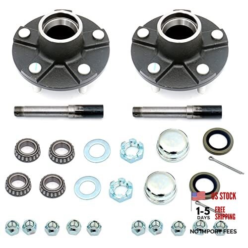 Trailer Hub Spindle Kit 5 Bolt on 4.5 Inch Circle 5-4.5″ Bolt Circle Hub Fit