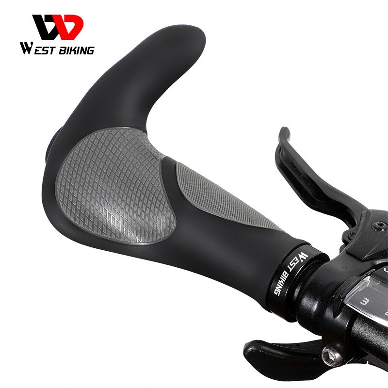 WEST BIKING Bike Grips Rubber Ergonomic Lock-on Bicycle Handlebar Bar Ends Plugs