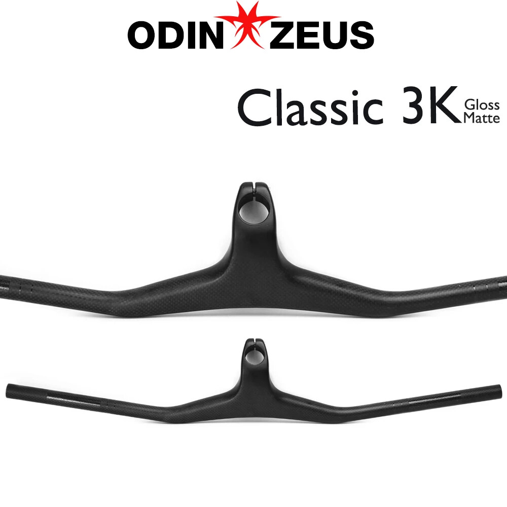 3K Carbon MTB Bicycle One-shaped Integrated Handlebar Riser -17 Degree with Stem