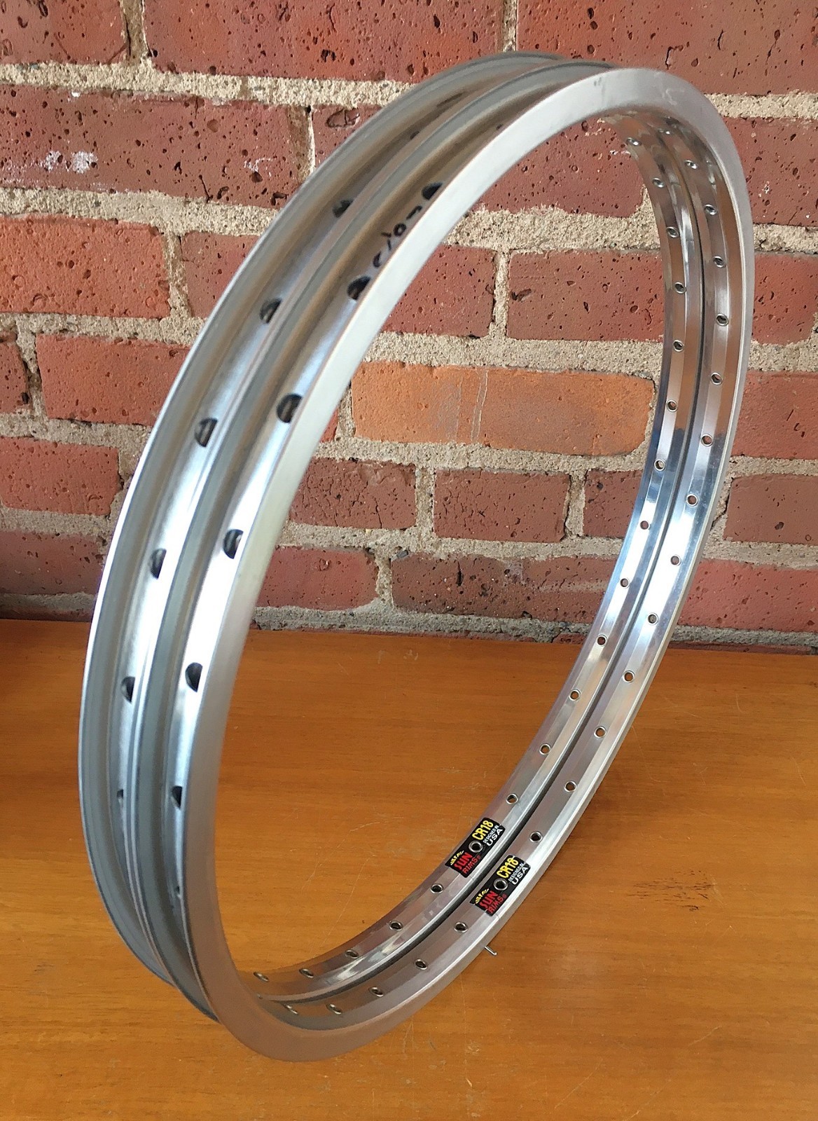Sun CR-18 Rims (2) 20×1.5″ (406) NOS New 32 Hole Polished Silver 90s