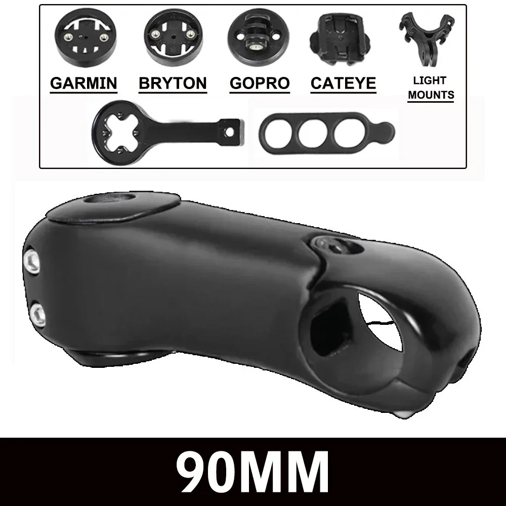 Bicycle Stem 3 Degrees Aero Stem Carbon MTB/Road Bike Stem with Computer Mounts