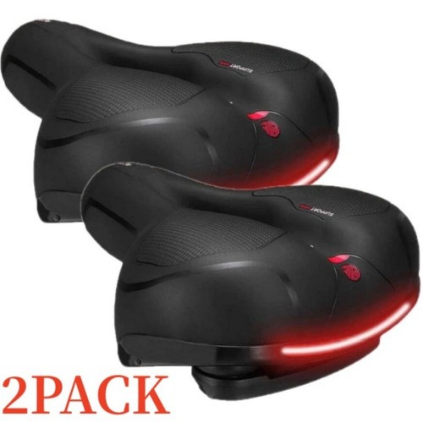 2PCS Wide Big Bum Bike Bicycle Saddle Seat Gel Cushion Sporty Soft Comfort Pad