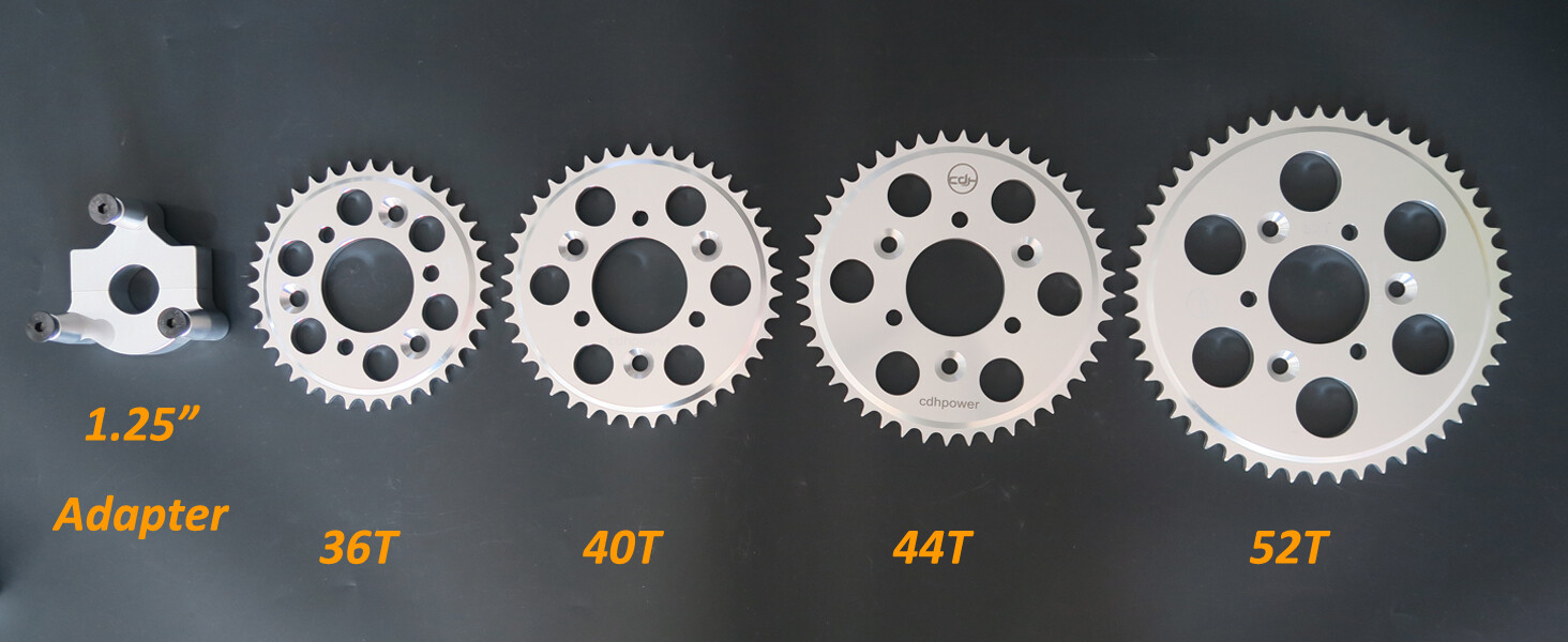 CDH Rear Hub Adapter 1.25″ and CNC Sprocket for SPOKE WHEEL – GAS Motorized BIKE