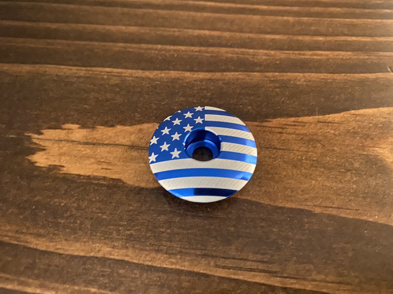 American Flag – Threadless Bicycle Headset Stem Cap 1 1/8″ Blue USA