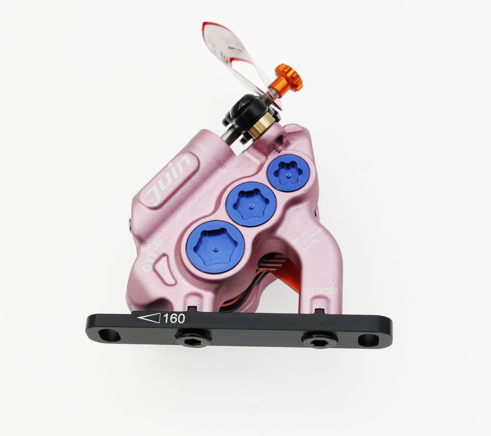 Juin Tech GTF6 Cyclocross Bike 6-Piston Hydraulic Brake Caliper Set Pink