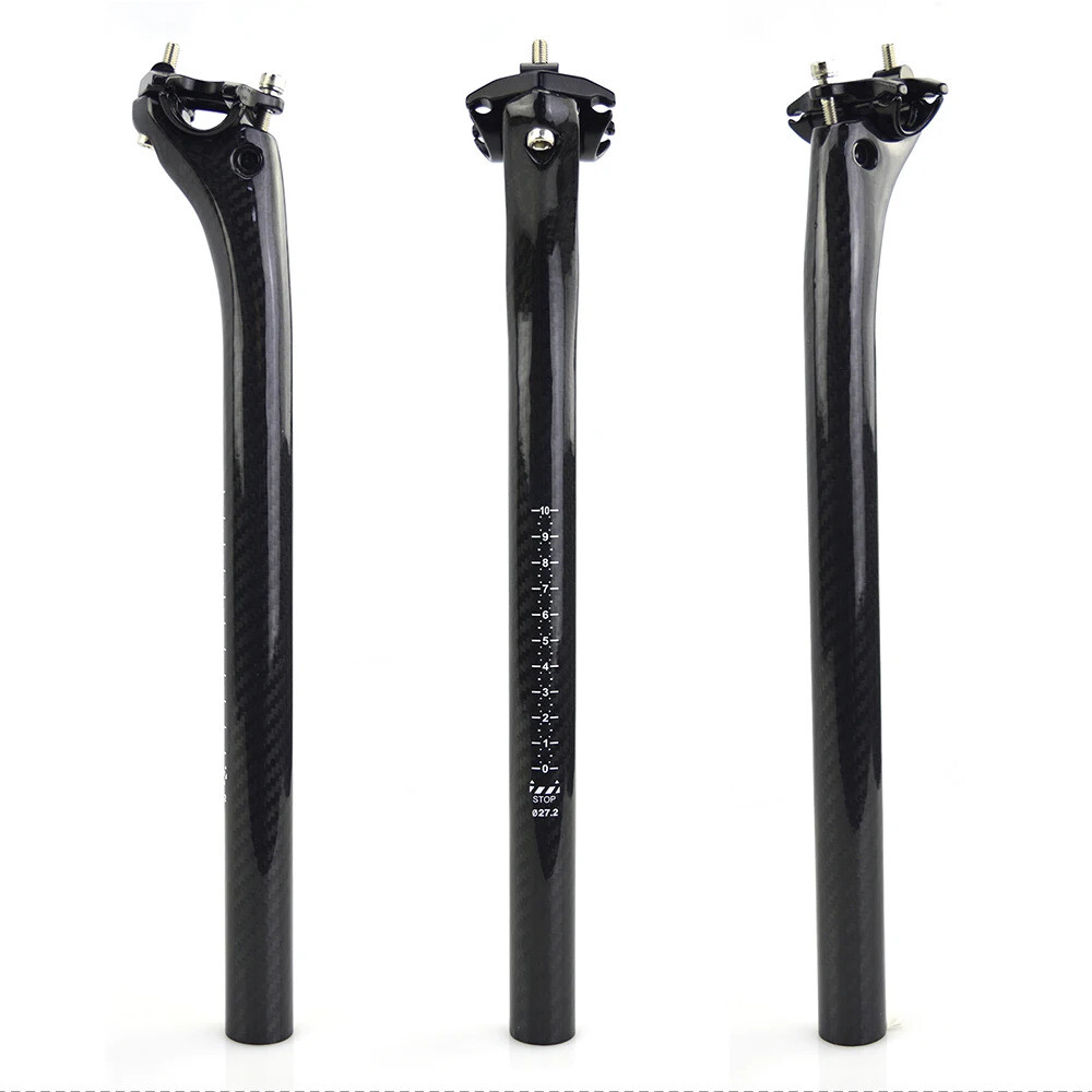 3K Carbon Fiber MTB Road bike Seatpost Bicycle Seat Tube 25.4-31.6mm 20 Offset