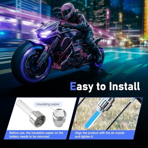 Tire Valve Stem Cap Lights, LED Wheel Flash Light, Motion-activated 4 PCS Blue