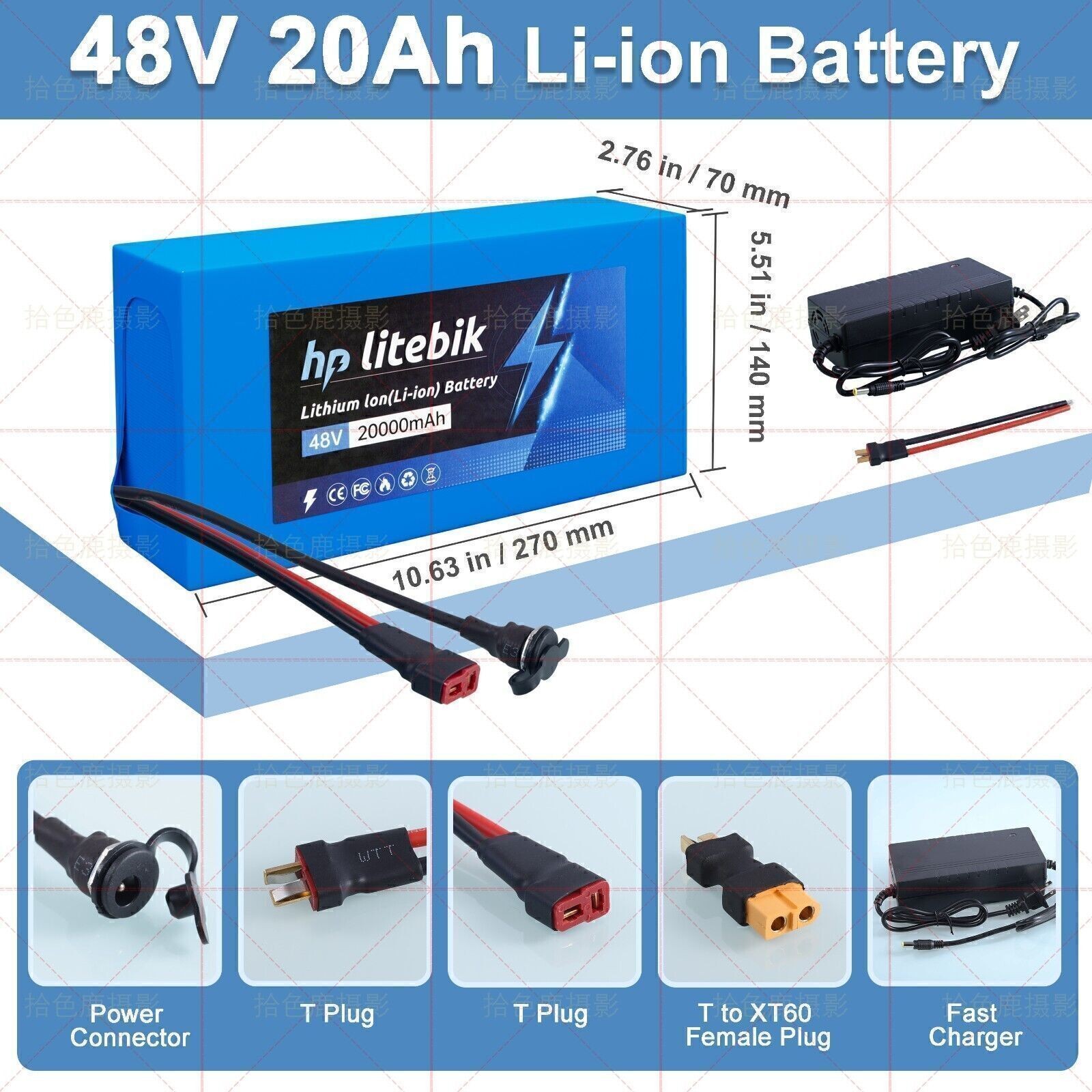 36V 48V 52V 60V 72V Ebike Battery for 500W 750W 1000W 1500W 3600W Bicycle Bike