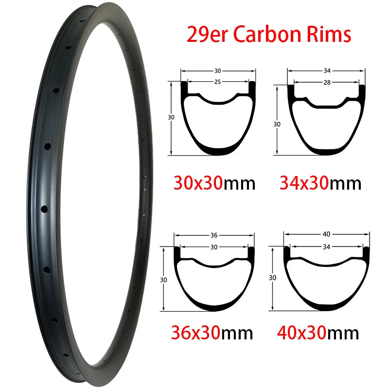 29inch Carbon Wheels MTB Bicycle Carbon Rims UD Matte Glossy 24 28 32 Holes
