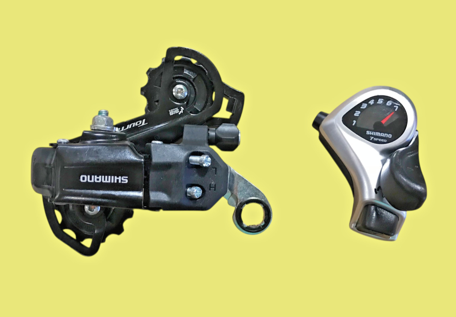 Shimano Tourney 7 Speed Derailleur & Lever for E-Bike Heybike Tyson #4393 HBTS