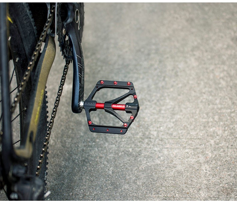 Aluminum Titanum axle Road MTB Mountain Bike Bicycle Pedal 3 Bearing Flat Pedals