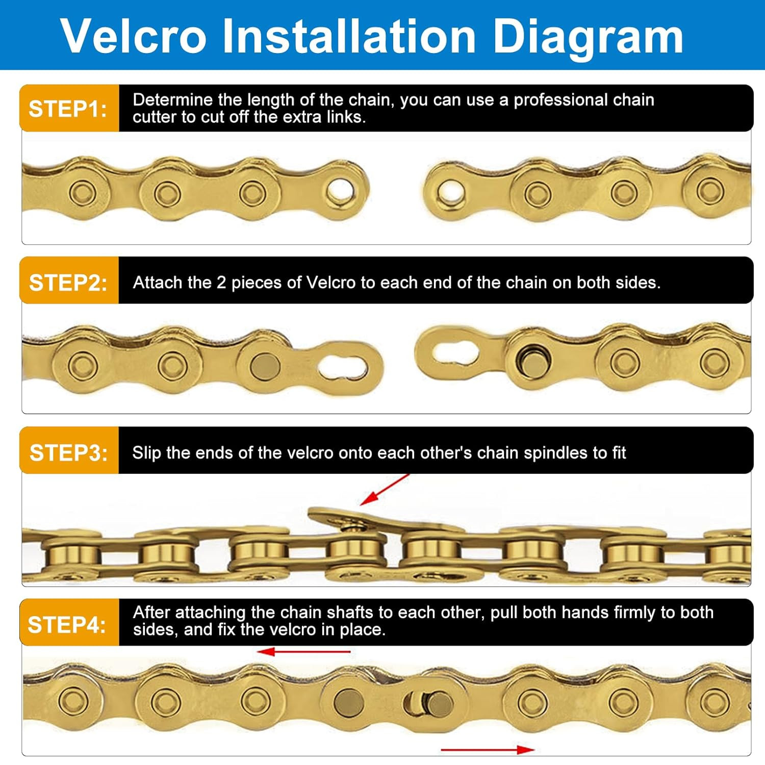 Gold 6/7/8 Speed Bike Chain, 1/2X3/32 Inch, 116 Links, Alloy Steel, Triple