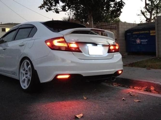 60-SMD LED Bumper Reflector Lights Compatible With 2013-2015 Honda Smoked Lens