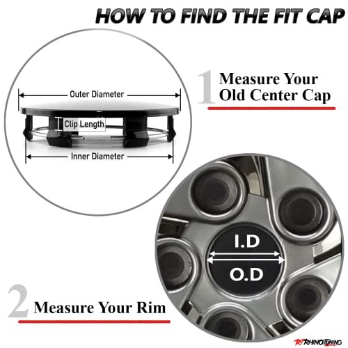 4PCS 3.25in Wheel Center Caps 83mm OD: 83mm/3.27in, ID: 76mm/2.99in Black