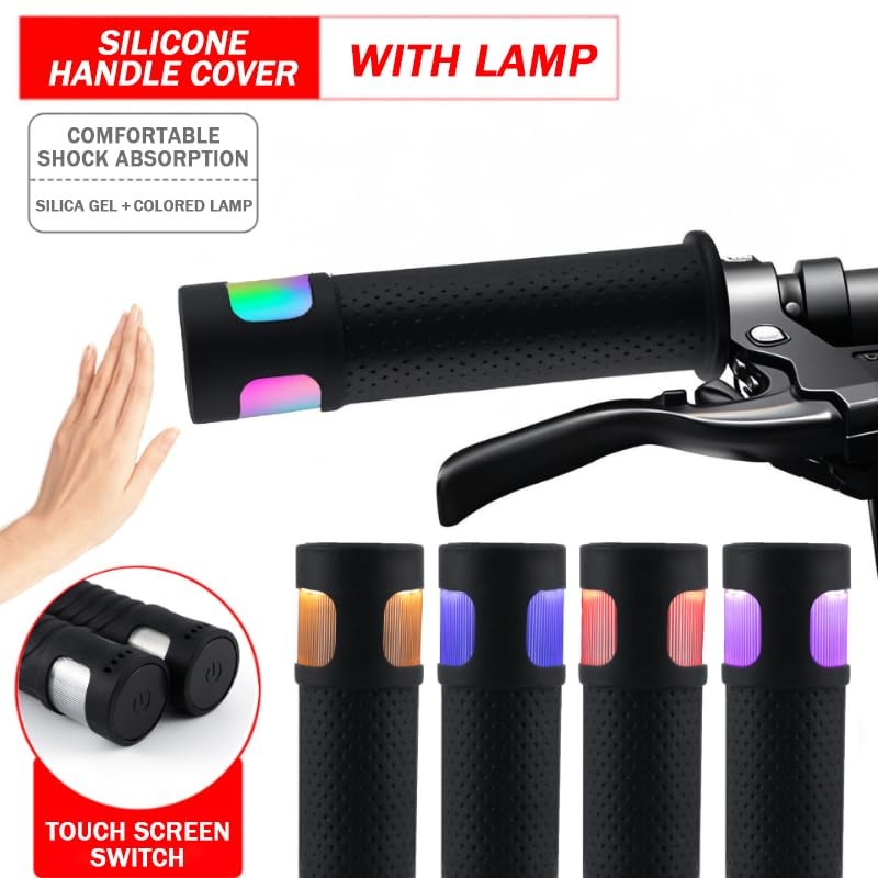Bicycle Handlebar Grips with LED Lights – USB-C Rechargeable, Universal 22mm