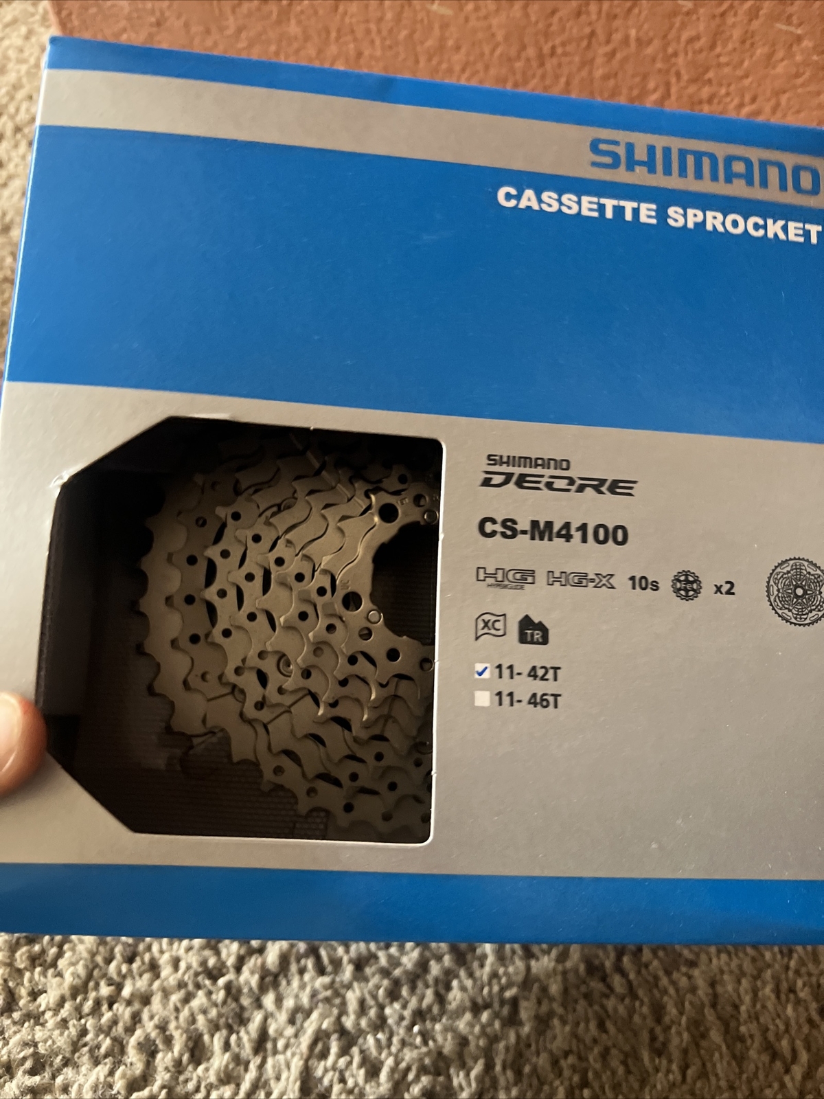 SHIMANO DEORE CS-M4100 CASSETTE, 10 SPEED, 11-42T, SILVER, ECSM410010142