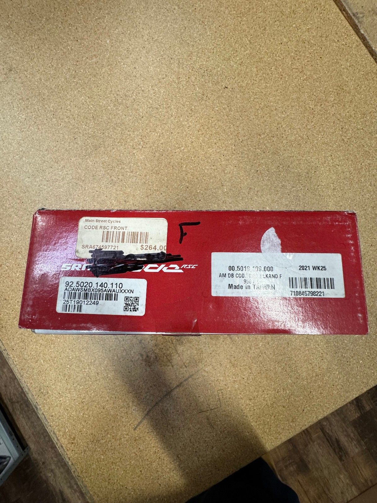 SRAM Code RSC 4 piston front disc brake kit with caliper, cable, fittings