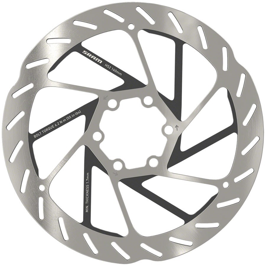 SRAM HS2 Disc Brake Rotor | 6-Bolt | Silver/Black | 160mm 180mm 200mm