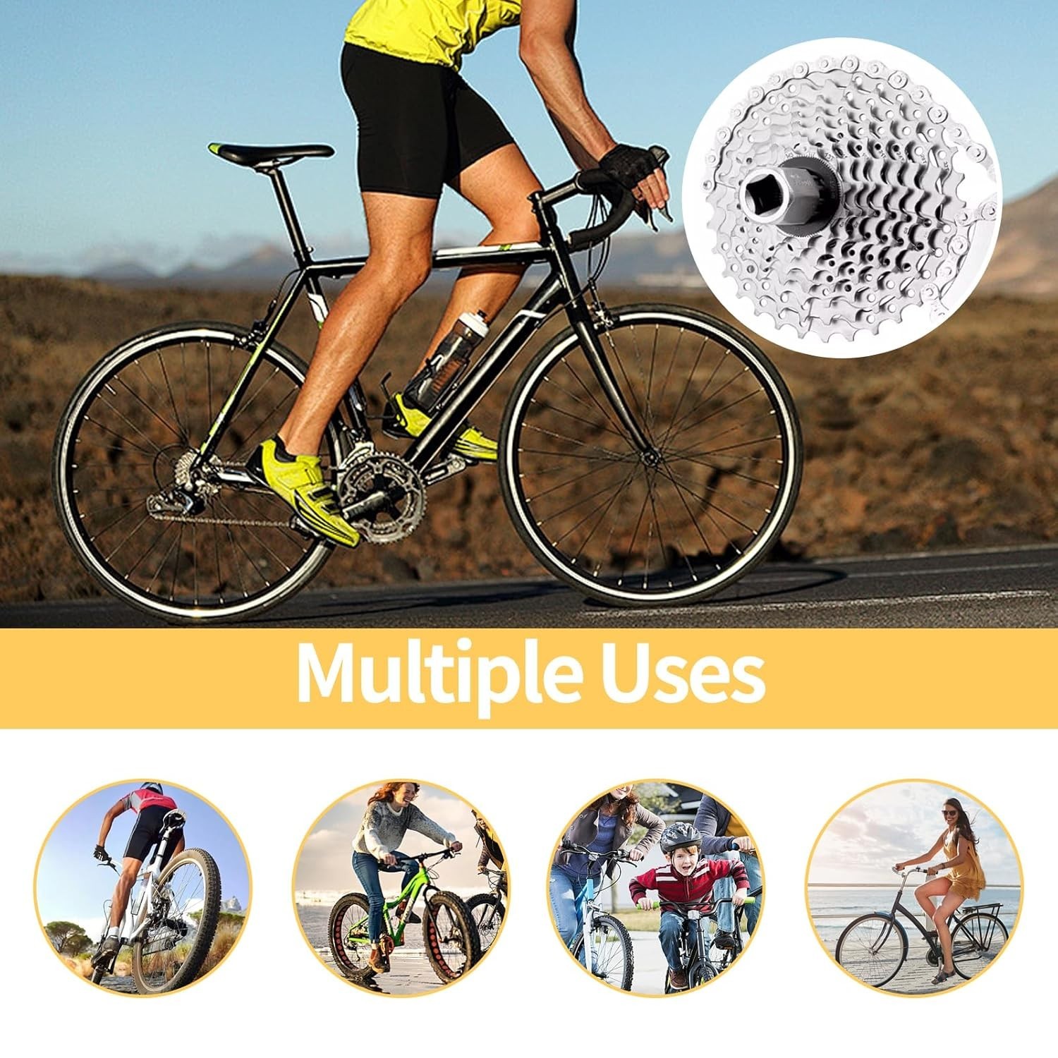 Alloy Steel Bike Chain 9/18/27 Speed for MTB and Road Bikes with Quick Link