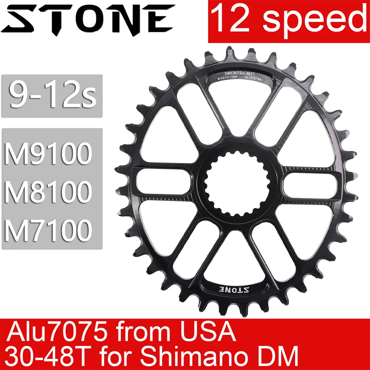 Stone Chainring for Shimano M9100 M8100 M7100 M6100 Oval 30T To 48T Direct Mount