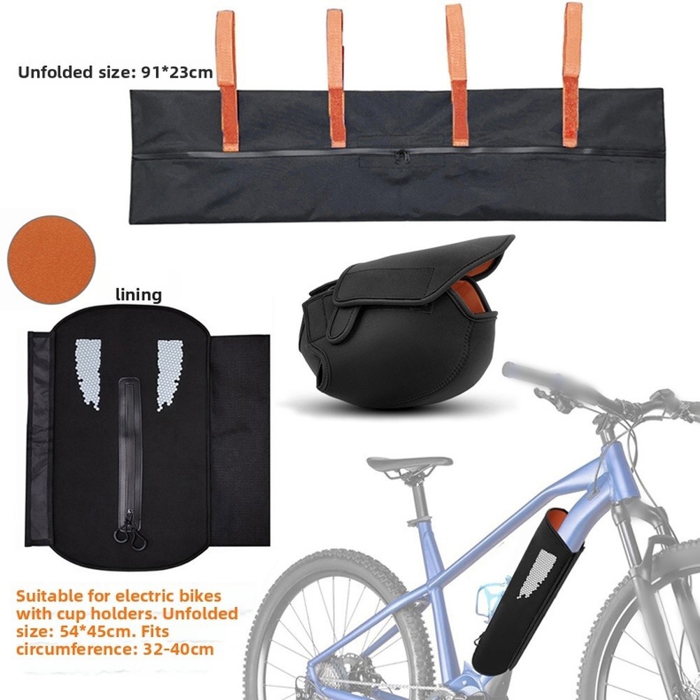 E-Bike Component Cover Set: Neoprene Battery Motor + Oxford Handlebar Covers