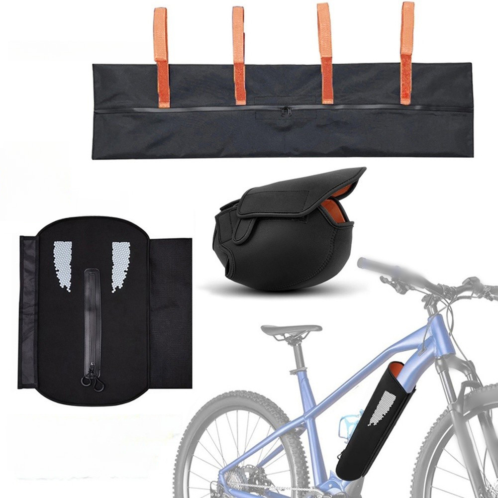 E-Bike Component Cover Set: Neoprene Battery Motor + Oxford Handlebar Covers